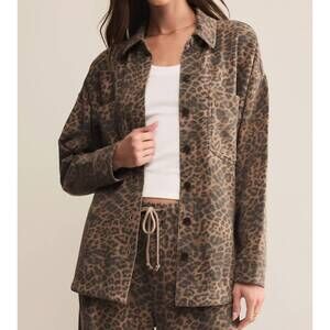 NEW Z SUPPLY all day leopard jacket in desert tan